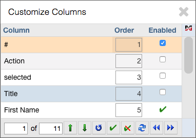 Column customization tool